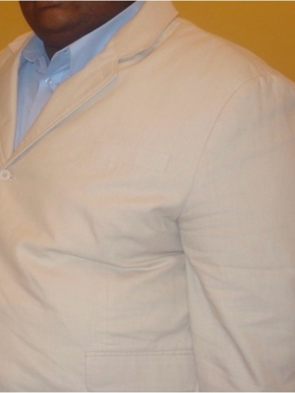 Geoffrey Beene Cream Blazer with Light Blue Shirt